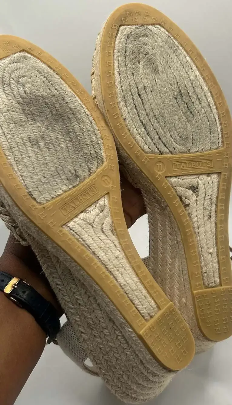 Talbots Lyndsay Lace & Raffia Espadrille Wedges
